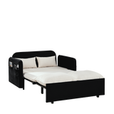 Modern Convertible Sofa Bed w/2 Removable Armrests w/USB Power Port