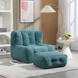 Fluffy Green bean bag chair