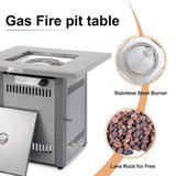 28" 50000 BTU Silver Outdoor Propane Gas Fire Pit