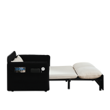 Modern Convertible Sofa Bed w/2 Removable Armrests w/USB Power Port