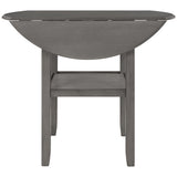 Farmhouse 3 Piece Round Counter Height Kitchen Dining Table Set