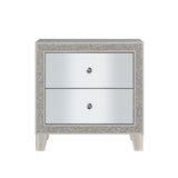 Nightstand, Mirrored & Champagne Finish