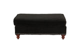 Ottoman Black Velvet Accent