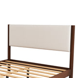 Queen 4 Piece Bedroom Set Mid Century Modern  Platform Bed with Two Nightstands and Dresser