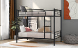 Twin Over Twin Metal Bunk Bed (Black)