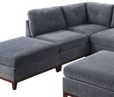 Grey Chenille Fabric Modular Sectional Couch