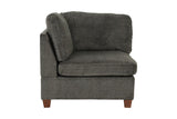 Grey Sectional 6pc Couch Set Corner L