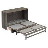 Queen Size Murphy Bed with Built-In Charging Station