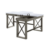 Grey Writing Desk w/Lift Top in Marble Top