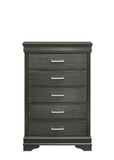 Queen 5 Pc Tufted Upholstery LED Bedroom set