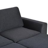 3 Piece U shaped Sofa with Removable Ottomans