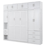Full Size Murphy Bed with Lockers and Wardrobe