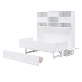 Queen Size Murphy Bed with Bookcase