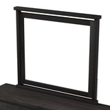 Rustic Farmhouse Style 6 Pieces Bedroom Sets Blackwash Queen Bed with 2 Drawers, Nightstand*2, Chest, Dresser and Mirror, Coffee