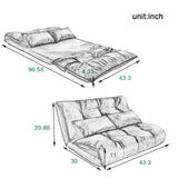 Red Adjustable Folding Futon Sofa with Two Pillows