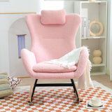 Rocking Chair - with rubber leg and cashmere fabric, suitable for living room and bedroom