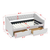 Twin Size Daybed with Drawers Upholstered