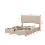 Queen size Upholstered Platform bed with a Hydraulic Storage System