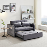 Twins Pull Out Sofa Bed Grey Velvet