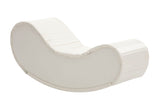 White Rocking Leisure chair for back stretching - bench, Relax Yoga Chaise Leather Curved Sofa