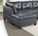 Contemporary Genuine Leather 1pc Ottoman
