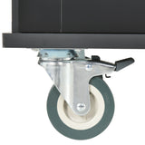 Rolling Mobile Kitchen Island with Solid Wood Top