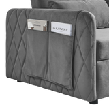 Modern Convertible Sofa Bed with 2 Detachable Arm Pockets