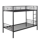 Twin Over Twin Metal Bunk Bed (Black)