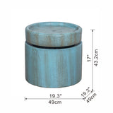 Antique Blue Contemporary Cement Water Fountain, Outdoor Bird Feeder/Bath Fountain, Antique Blue Water feature with Light For Garden, Lawn, Deck & Patio