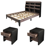 Queen 3 Piece Bedroom Set Mid Century Modern Style Frame