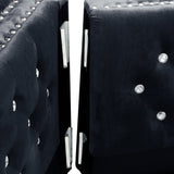 Black Velvet Sofa with Jeweled buttons