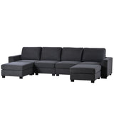 3 Piece U shaped Sofa with Removable Ottomans