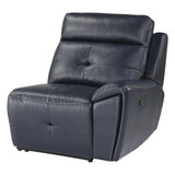 Reclining Sectional with Left Chaise Navy Blue