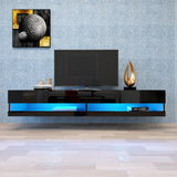 Wall Mounted Floating 80" TV Stand with 20 Color LEDs