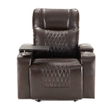 Recliner with USB Charging Port and Hidden Arm Storage 2 Cup Holders Design and 360° Swivel Tray