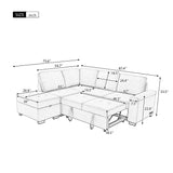 Black Sleeper Sectional Sofa