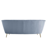 Sofa w/2 Pillows, Light Gray Velvet