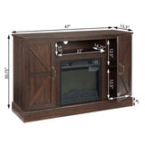 Farmhouse Classic Media TV Stand Entertainment Console with 18" Electric Fireplace Insert