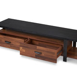TV Stand in Walnut & Black