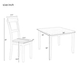 5 Piece Dining Table Set Industrial Wooden Kitchen Table and 4 Chairs