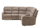 Olwen Mocha Nubuck Power Recliner Sectional Sofa w/ USB Port