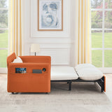 Convertible Sofa Bed w/2 Removable Armrests w/USB Power Port