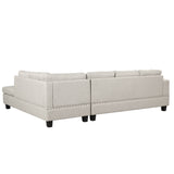 Modern Sectional Sofa with Storage Ottoman
