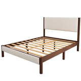 Queen 4 Piece Bedroom Set Mid Century Modern  Platform Bed with Two Nightstands and Dresser