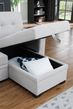 Light Gray Linen Reversible Sleeper Sectional Sofa