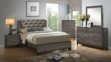 Contemporary 1pc Nightstand Two Tone Antique Gray