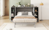 Full Size Murphy Bed with Shelves, Drawers and USB Ports
