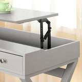 Lift Desk with 2 Drawer Storage, Computer Desk with Lift Table Top