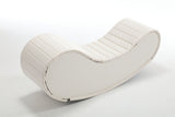 White Rocking Leisure chair for back stretching - bench, Relax Yoga Chaise Leather Curved Sofa