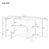 U-Style Curved Design Light Luxury Sideboard with Adjustable Shelves